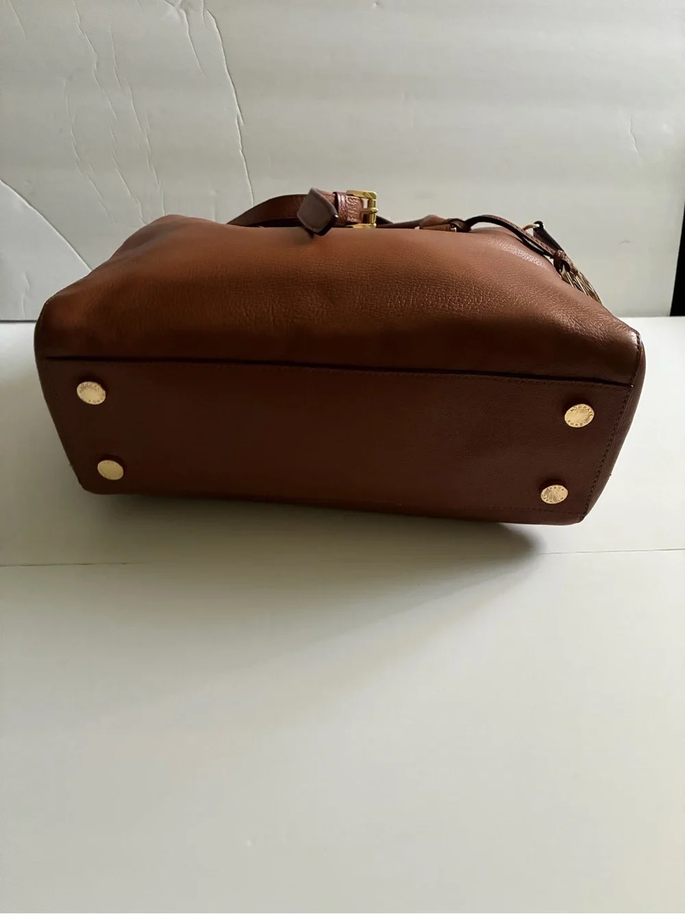 Michael Kors Cognac Leather Satchel with Gold Hardware